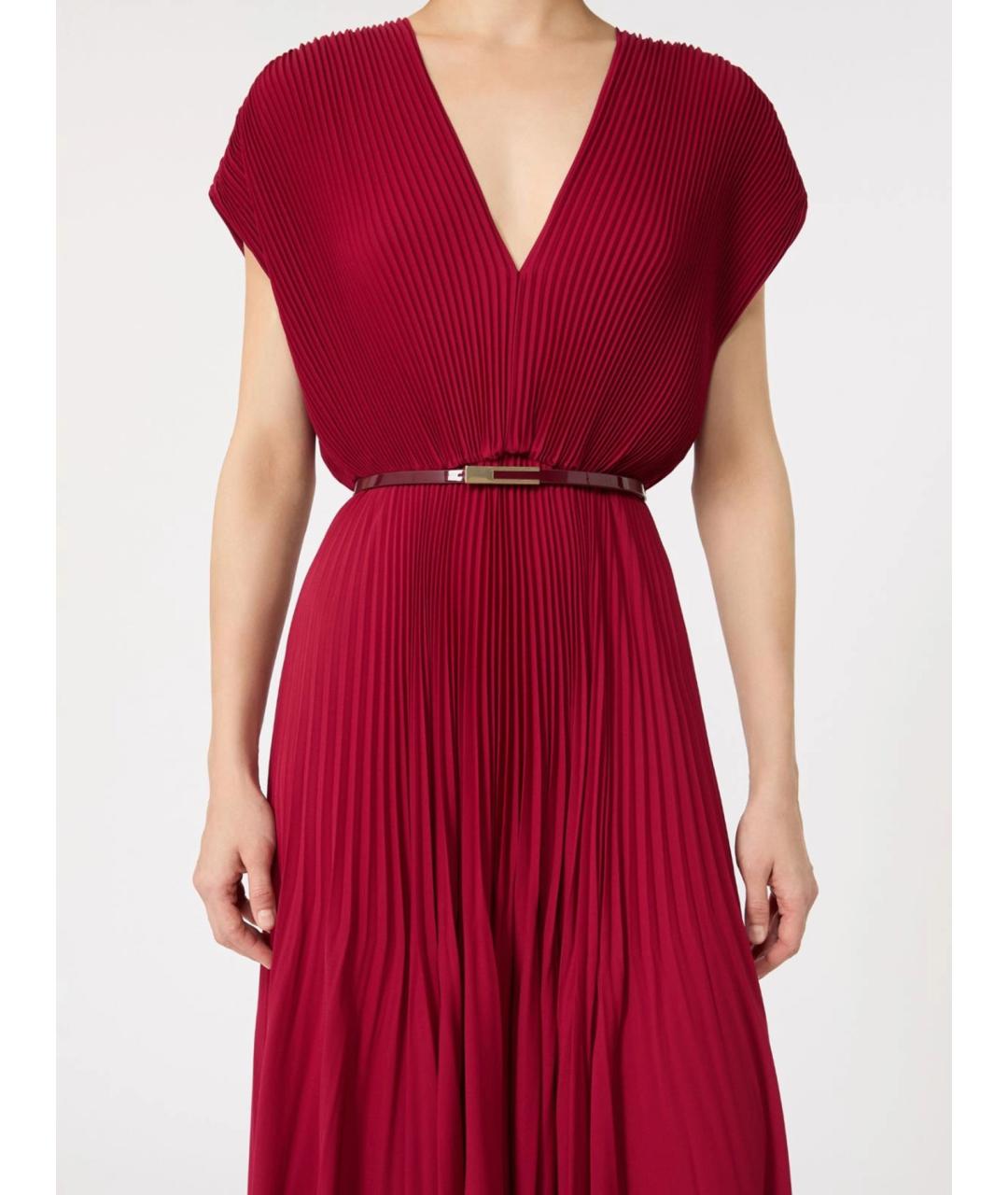MAX MARA STUDIO Красное полиэстеровое вечернее платье, фото 4