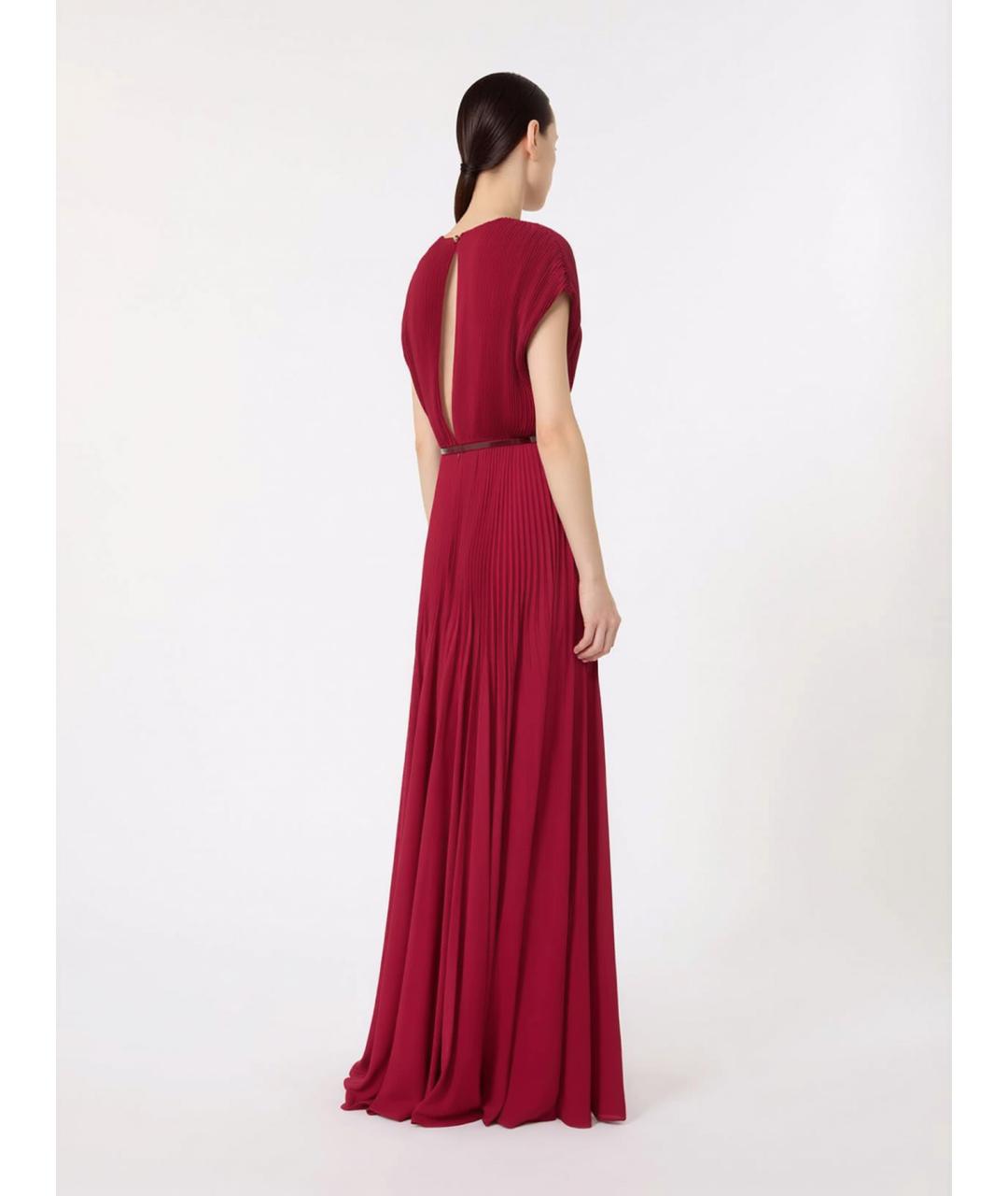 MAX MARA STUDIO Красное полиэстеровое вечернее платье, фото 3