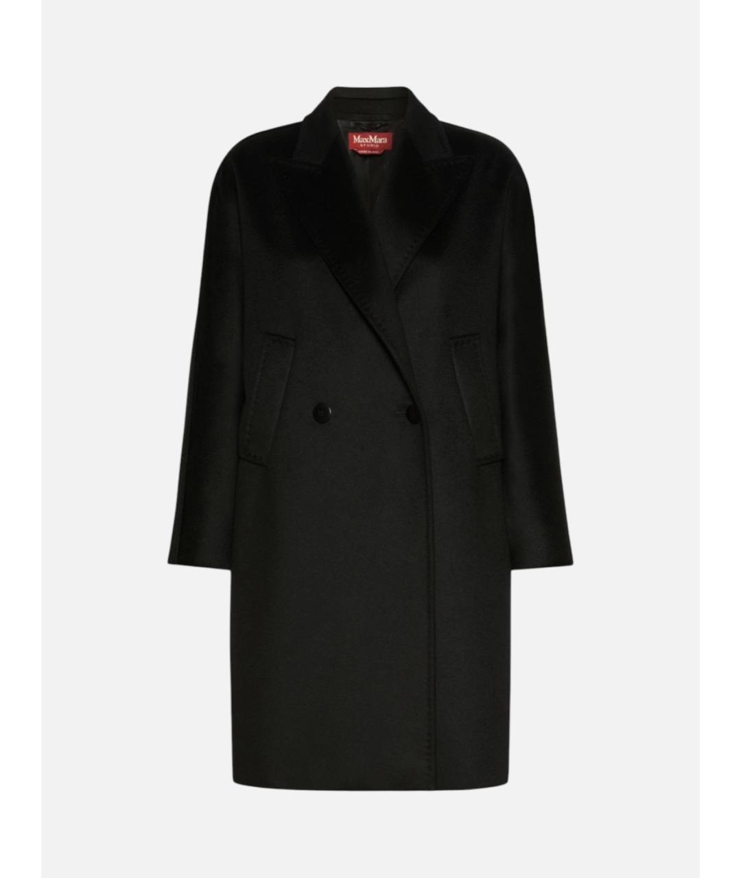 MAX MARA STUDIO Черное шерстяное пальто, фото 1