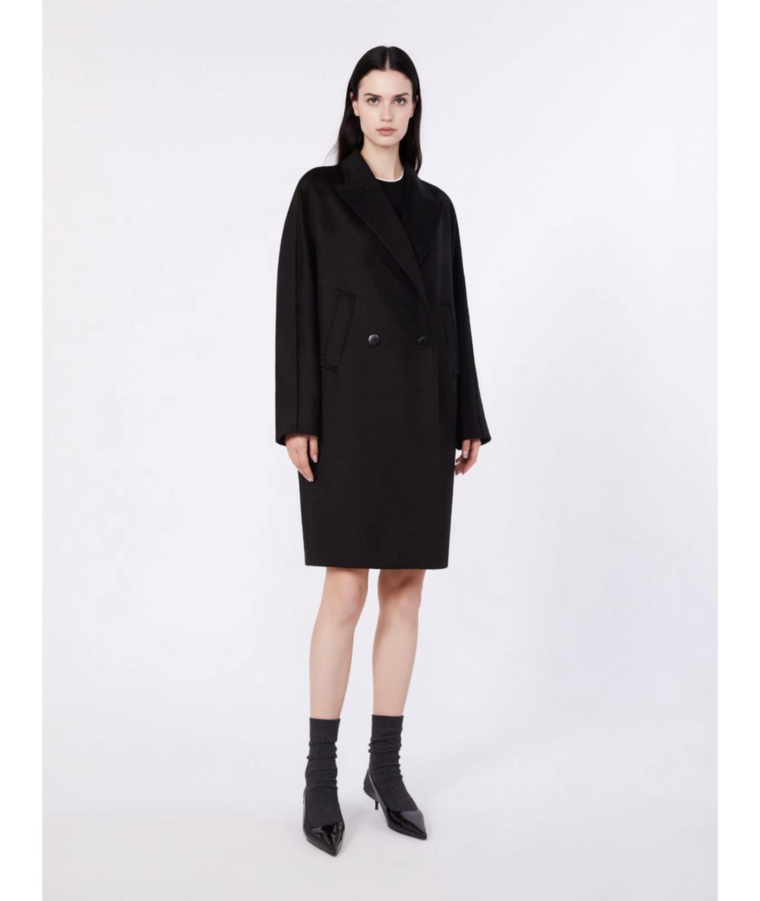 MAX MARA STUDIO Черное шерстяное пальто, фото 4
