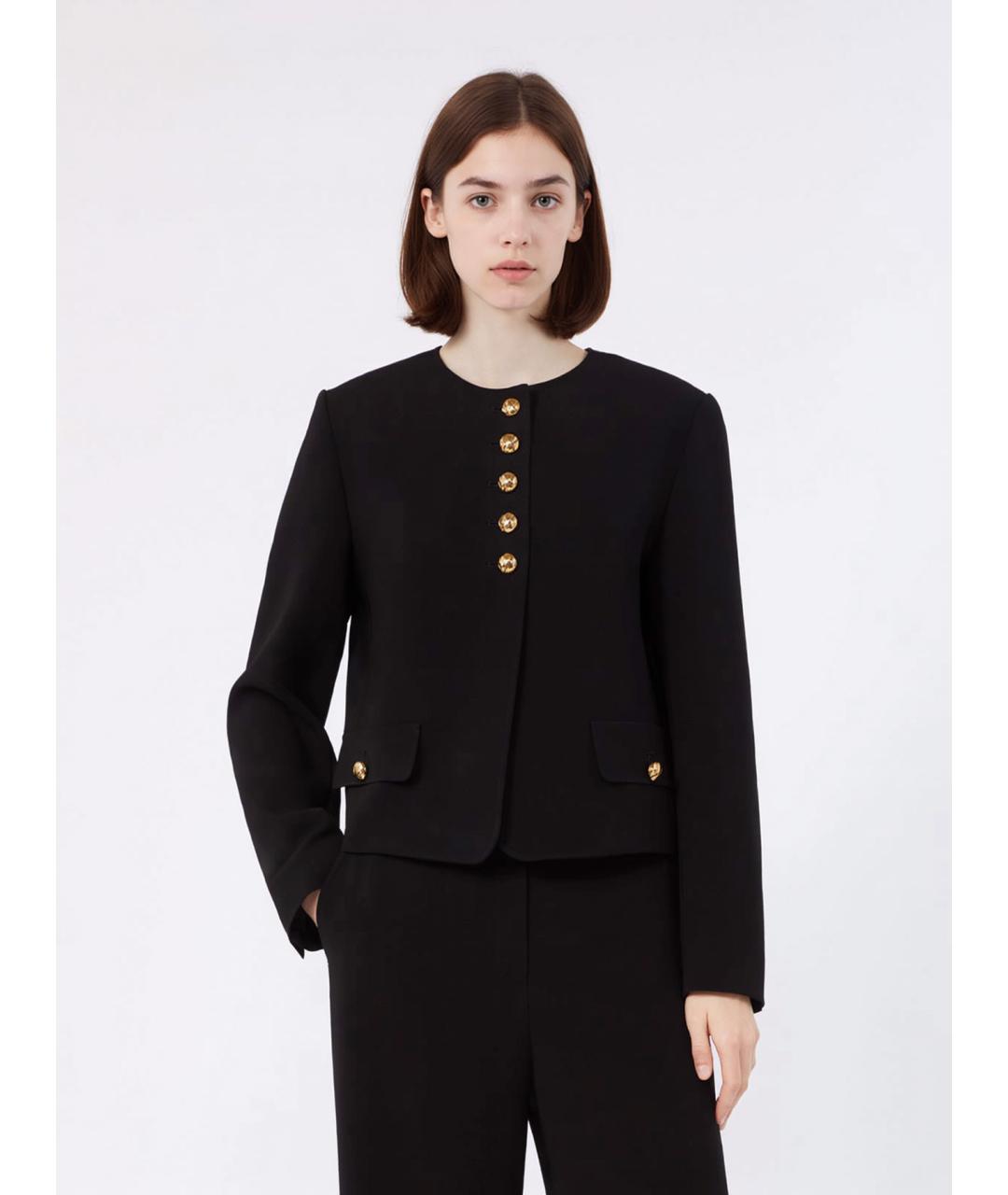 MAX MARA STUDIO Черный полиэстеровый жакет/пиджак, фото 3
