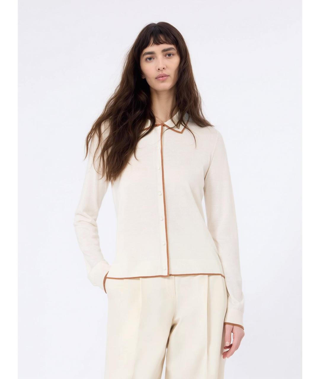 MAX MARA STUDIO Белый шелковый кардиган, фото 4