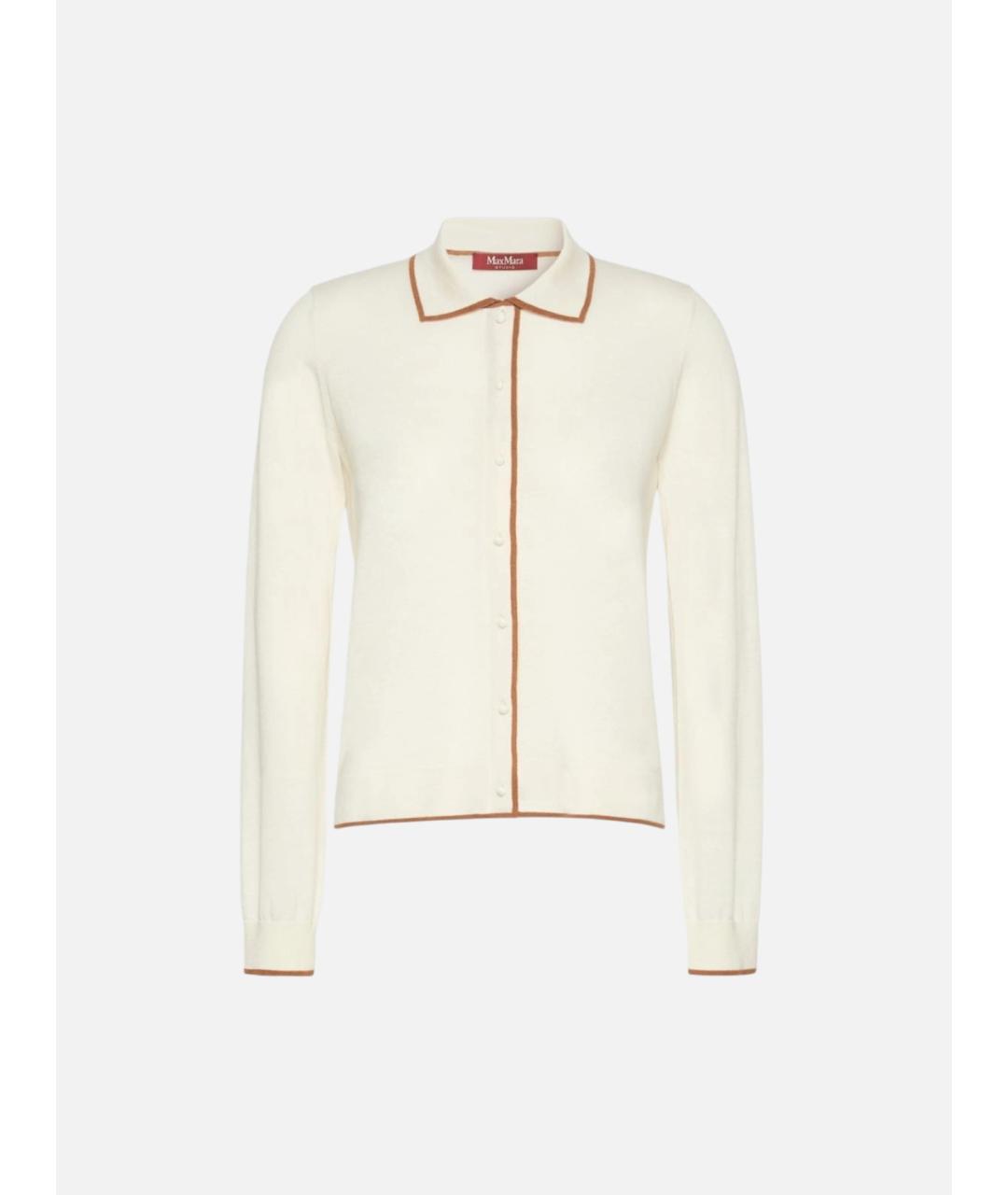 MAX MARA STUDIO Белый шелковый кардиган, фото 2