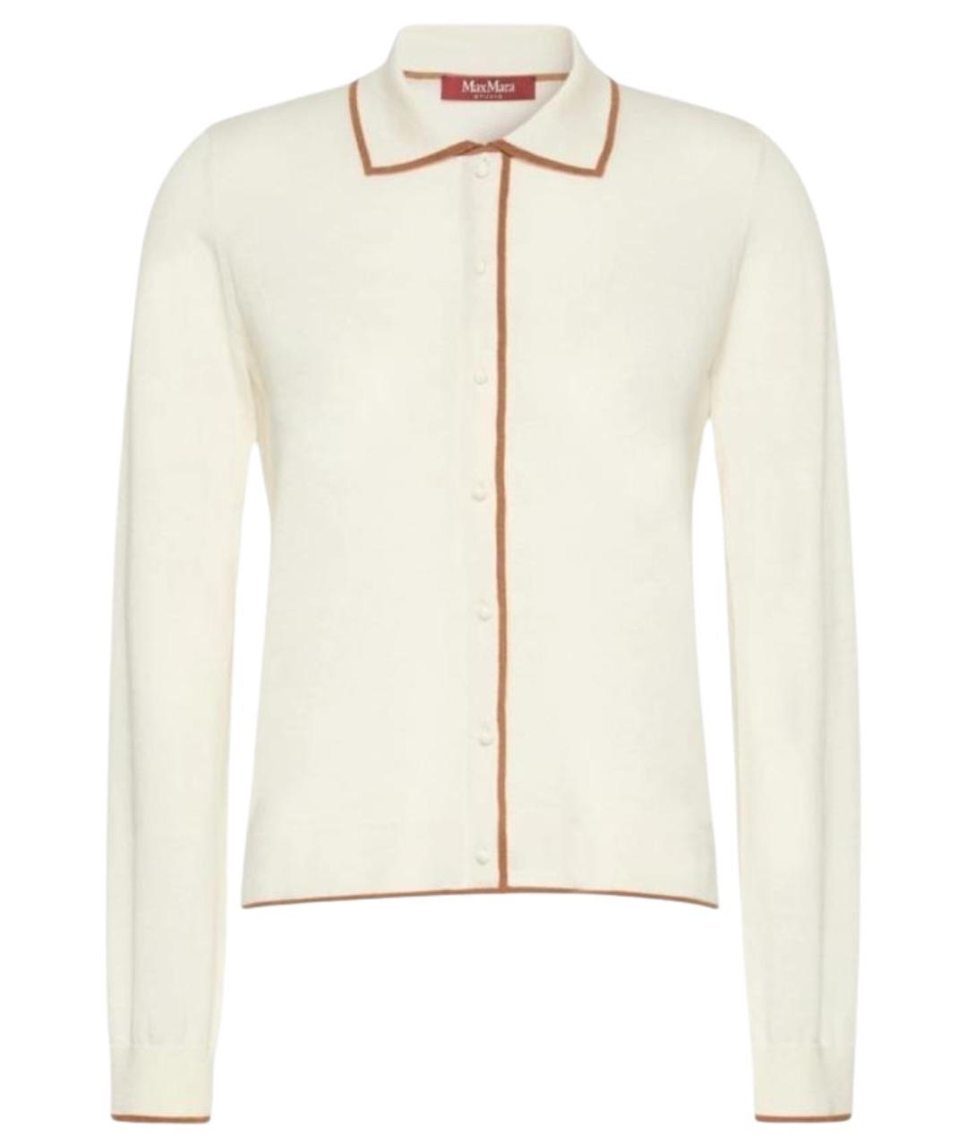 MAX MARA STUDIO Белый шелковый кардиган, фото 1
