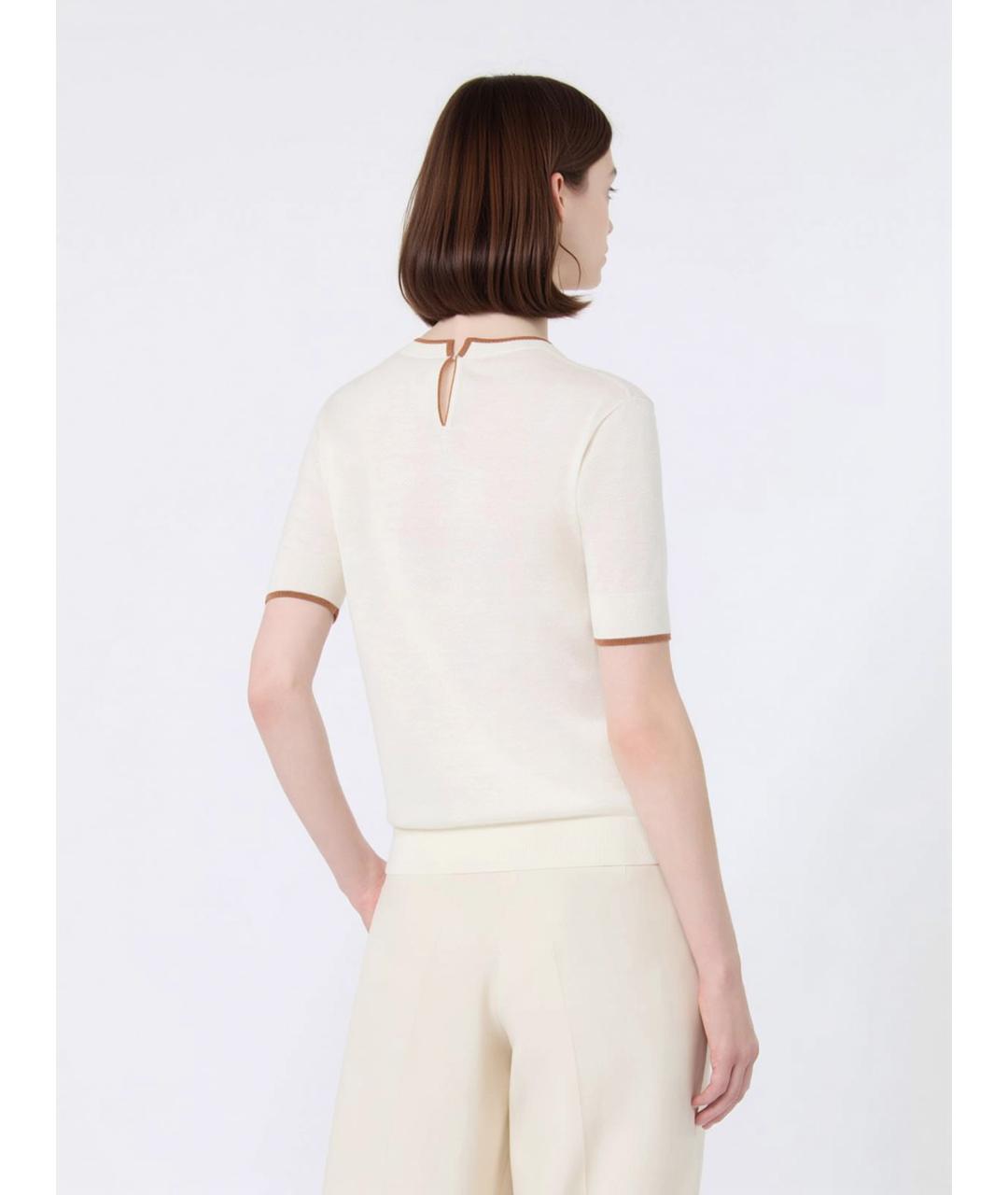 MAX MARA STUDIO Белый шелковый джемпер / свитер, фото 4