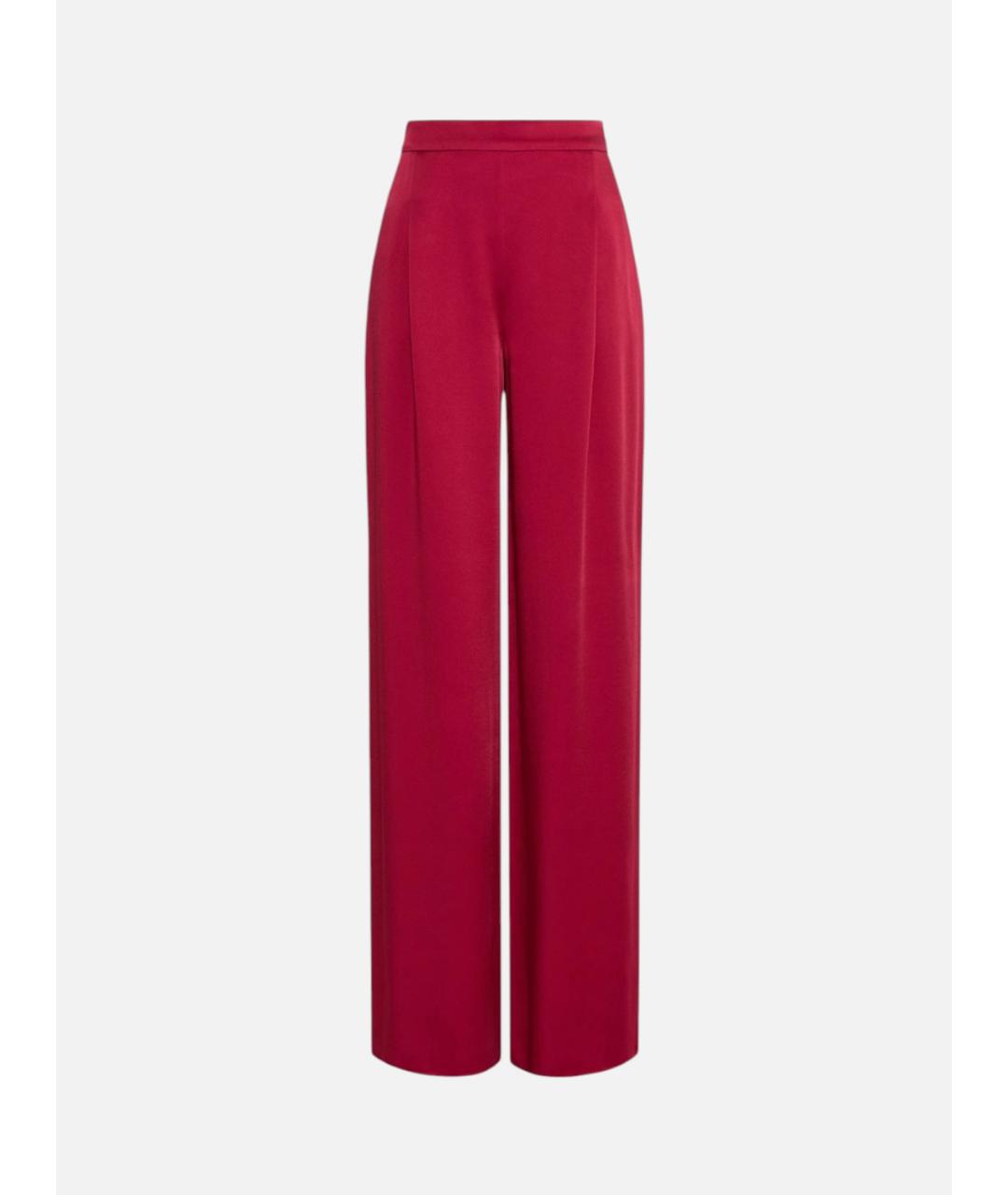 MAX MARA STUDIO Бордовые ацетатные брюки широкие, фото 6