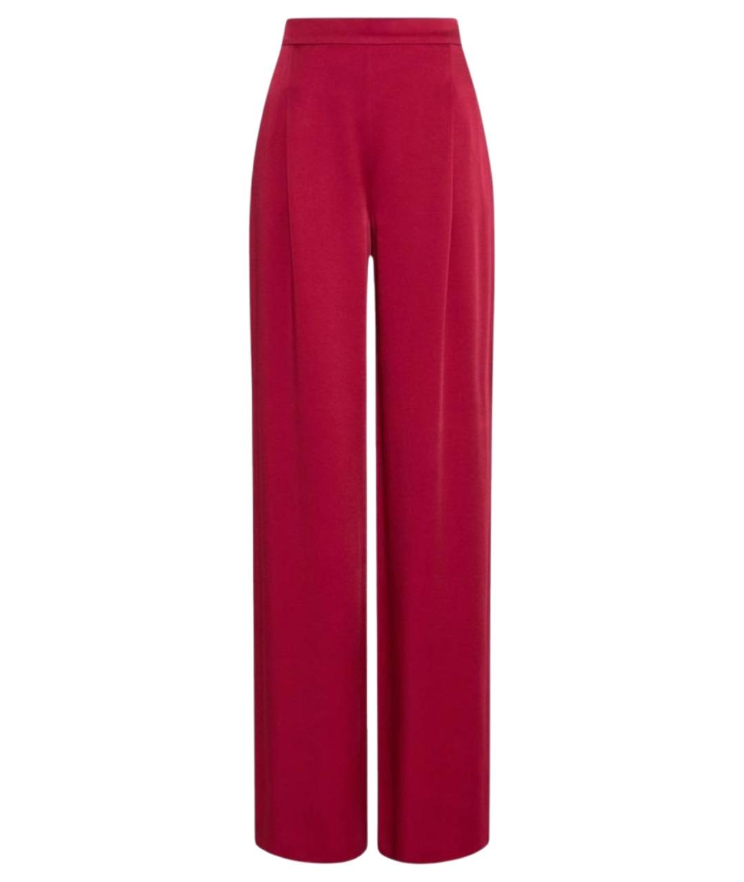 MAX MARA STUDIO Бордовые ацетатные брюки широкие, фото 1