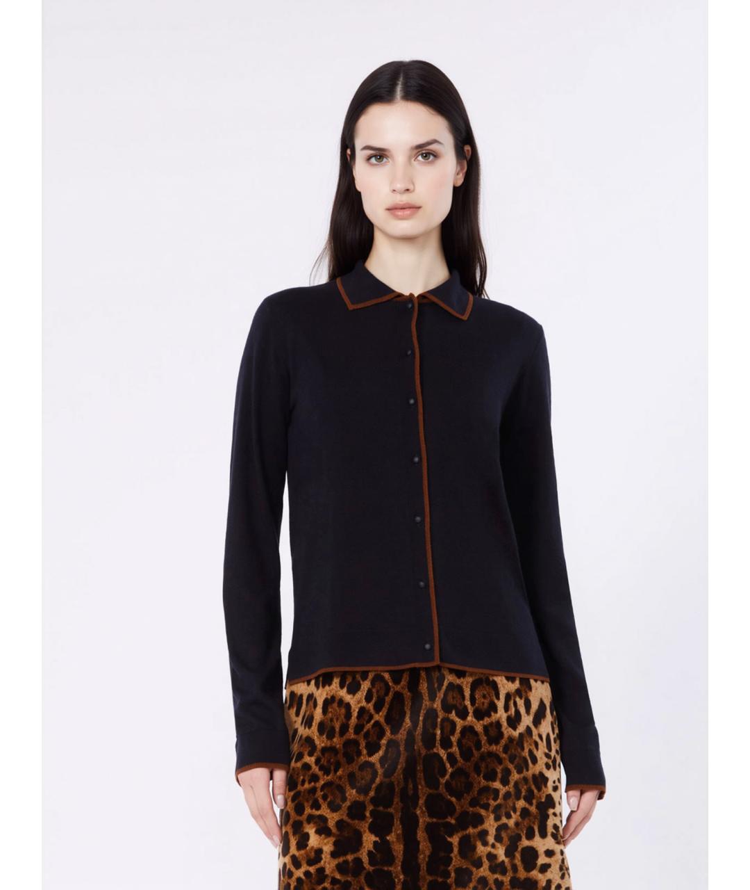 MAX MARA STUDIO Темно-синий шелковый кардиган, фото 4