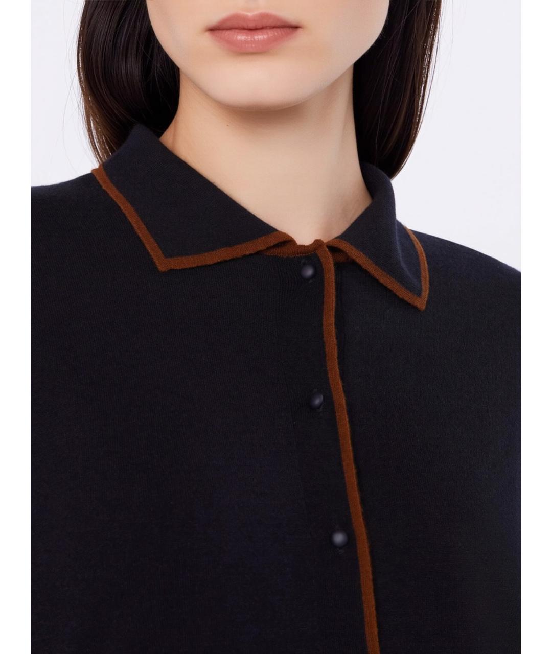 MAX MARA STUDIO Темно-синий шелковый кардиган, фото 5