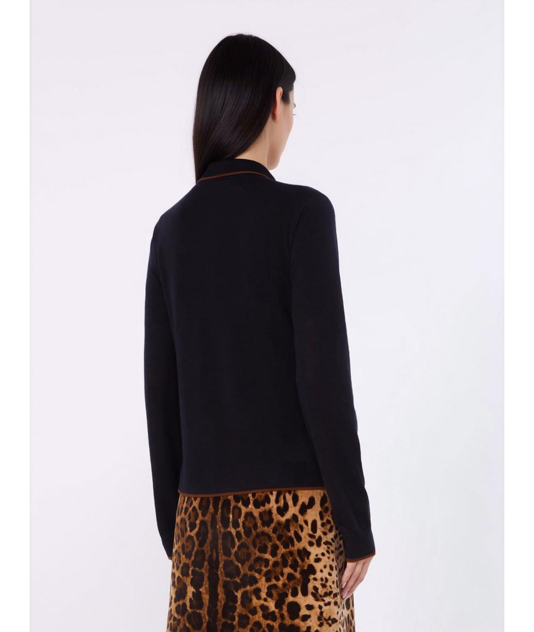 MAX MARA STUDIO Темно-синий шелковый кардиган, фото 3