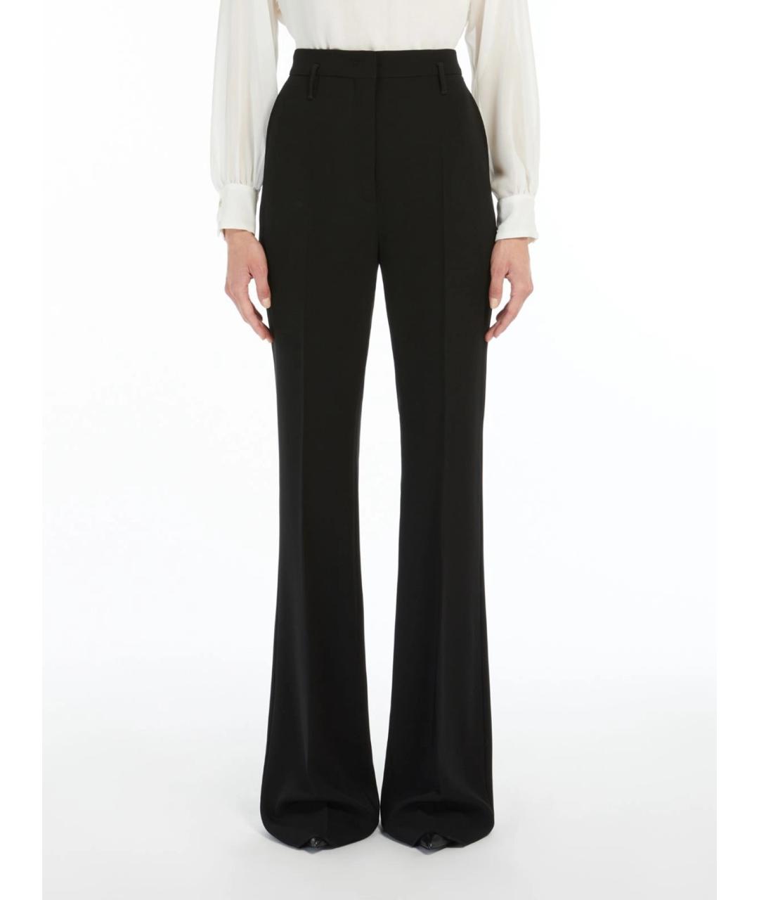 MAX MARA STUDIO Черные ацетатные прямые брюки, фото 3