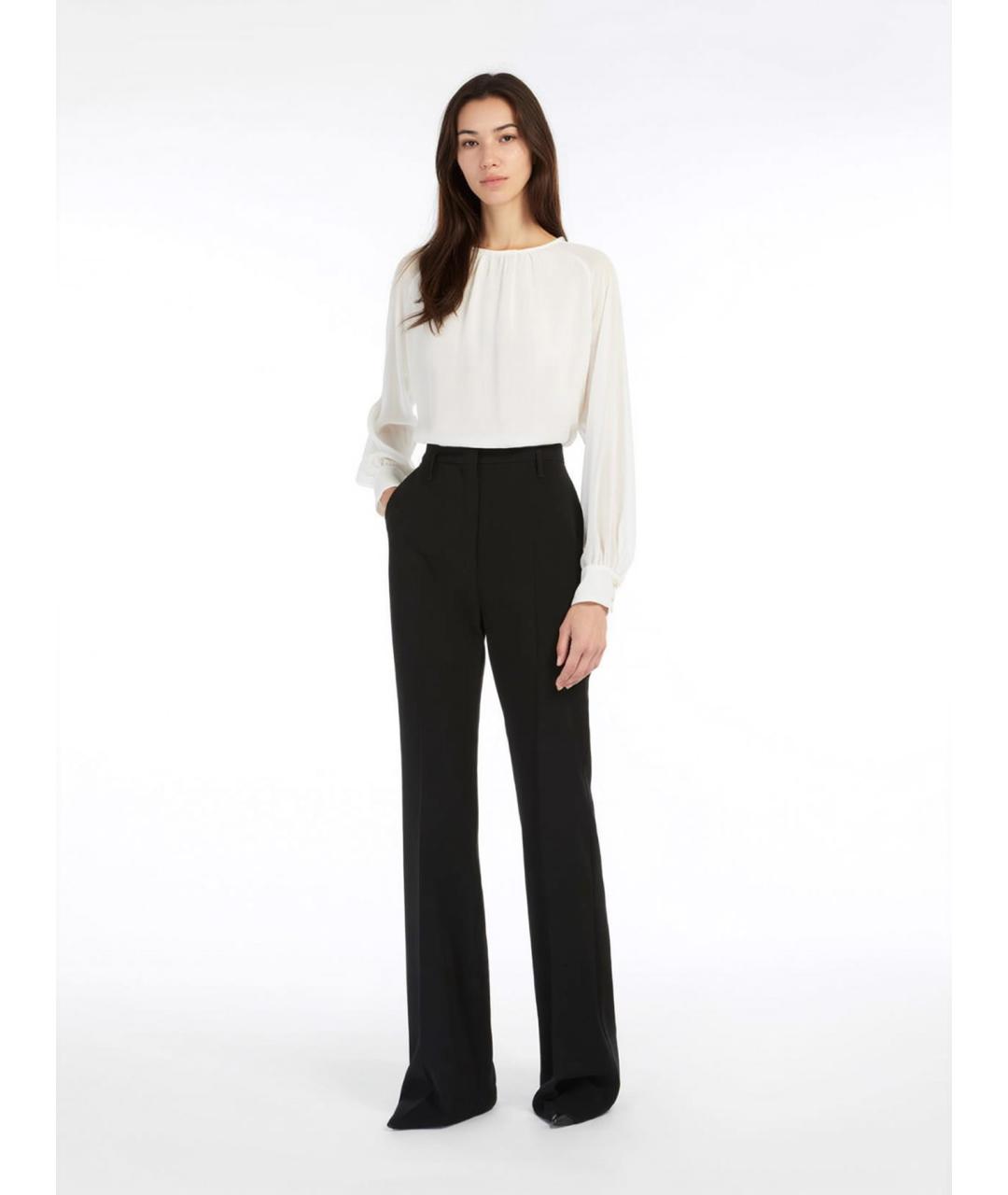MAX MARA STUDIO Черные ацетатные прямые брюки, фото 2