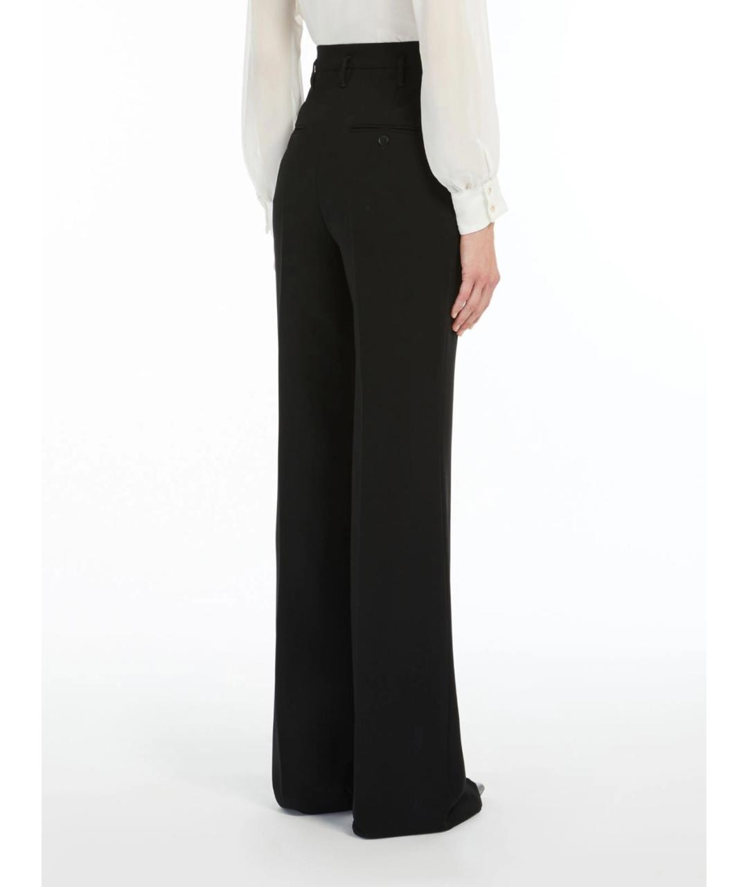 MAX MARA STUDIO Черные ацетатные прямые брюки, фото 4