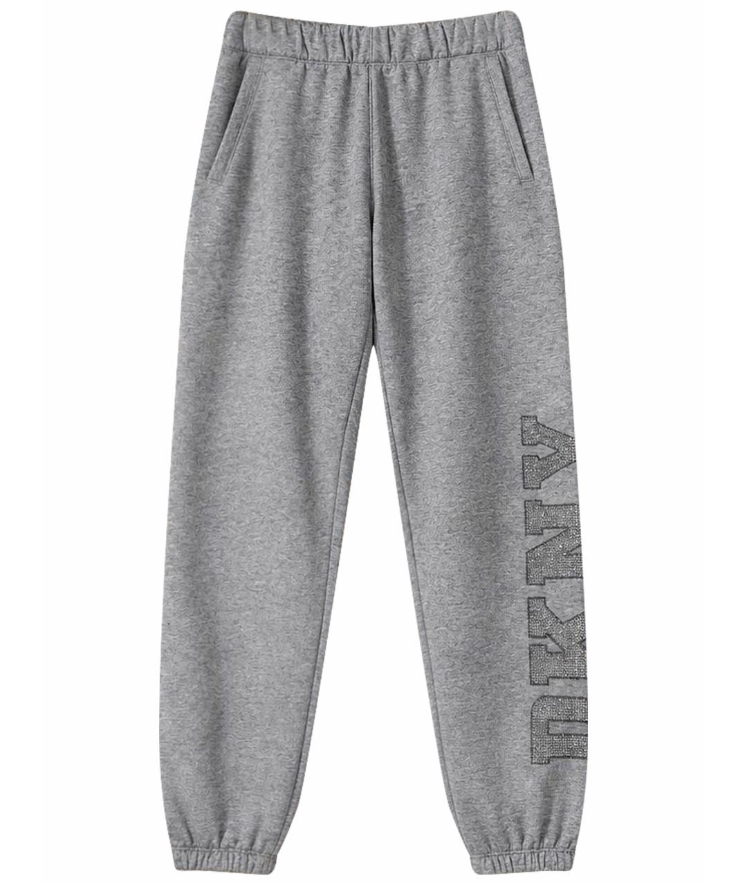 DKNY Серые хлопко-эластановые спортивные брюки и шорты, фото 1