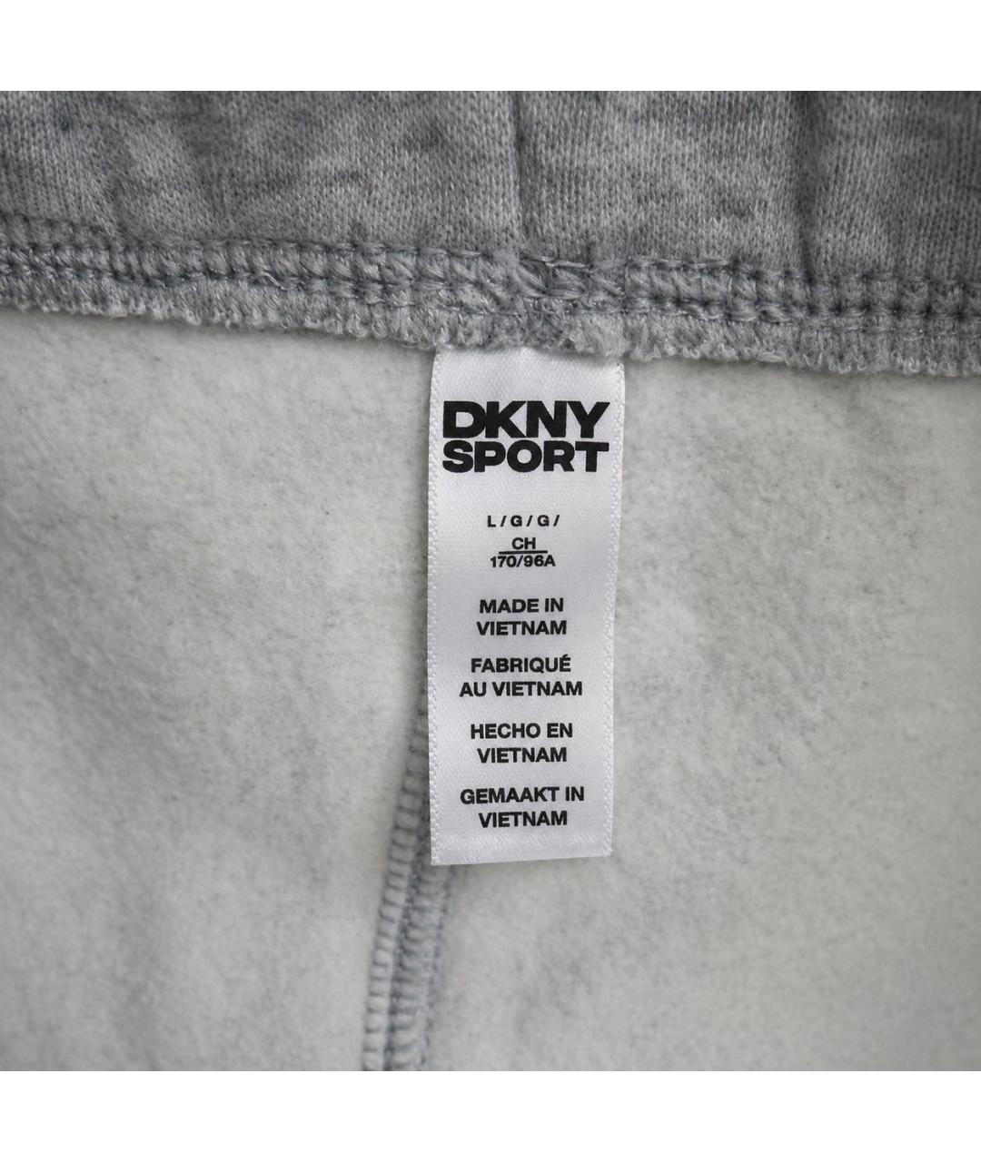 DKNY Серые хлопко-эластановые спортивные брюки и шорты, фото 4