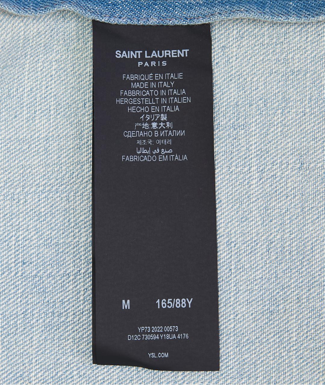 SAINT LAURENT Голубая хлопковая рубашка, фото 4