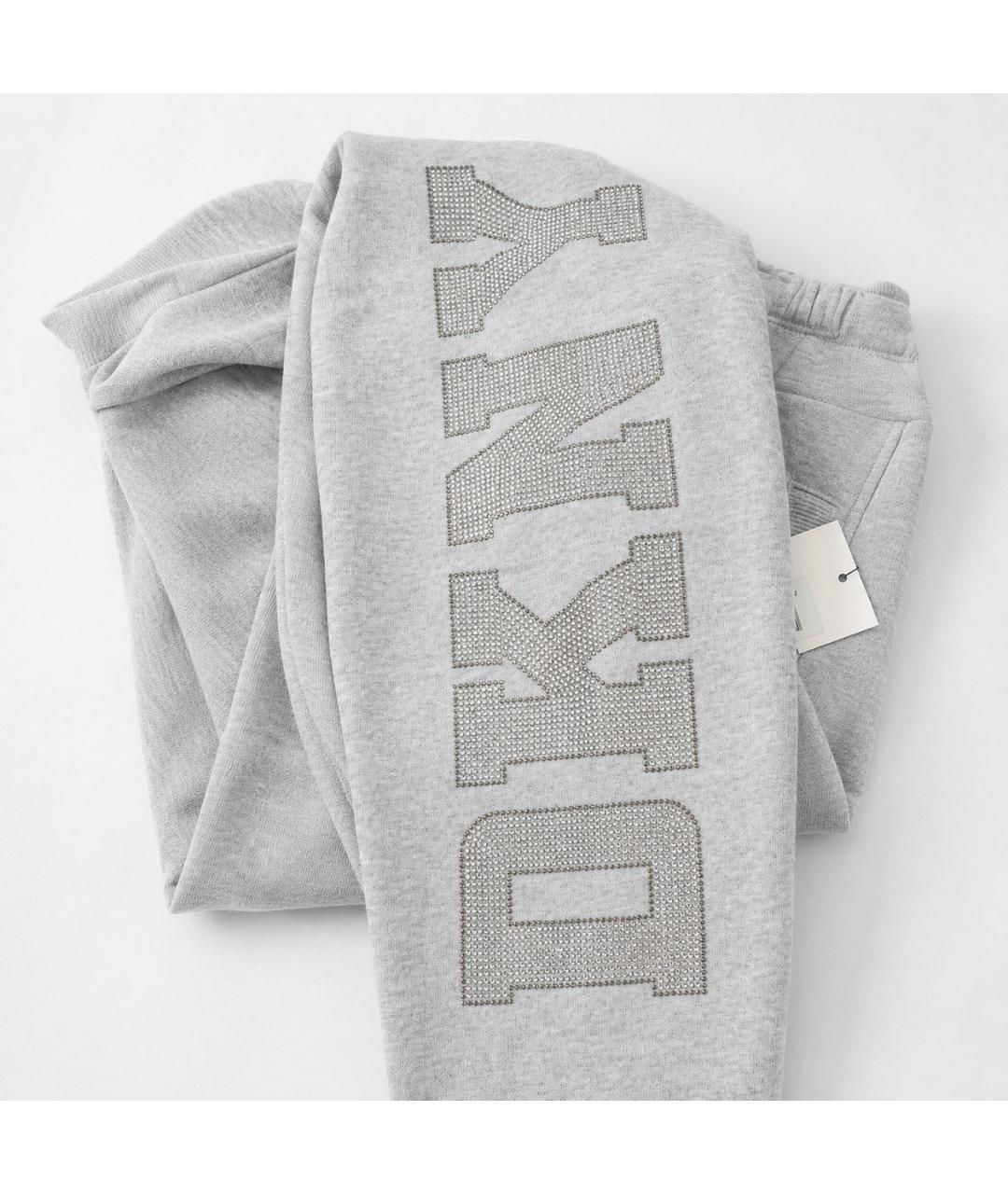 DKNY Серые хлопко-эластановые спортивные брюки и шорты, фото 7