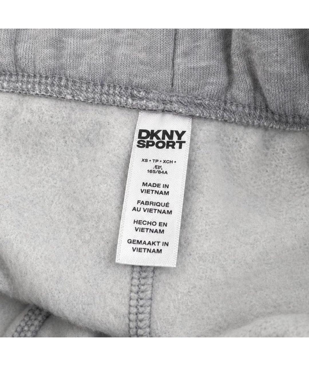 DKNY Серые хлопко-эластановые спортивные брюки и шорты, фото 6