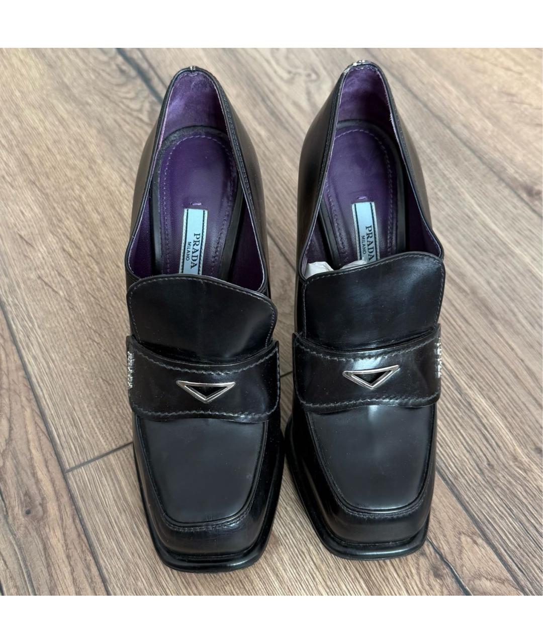 PRADA Черные кожаные лоферы, фото 2