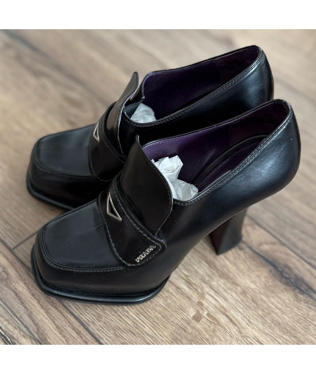 PRADA Черные кожаные лоферы, фото 3