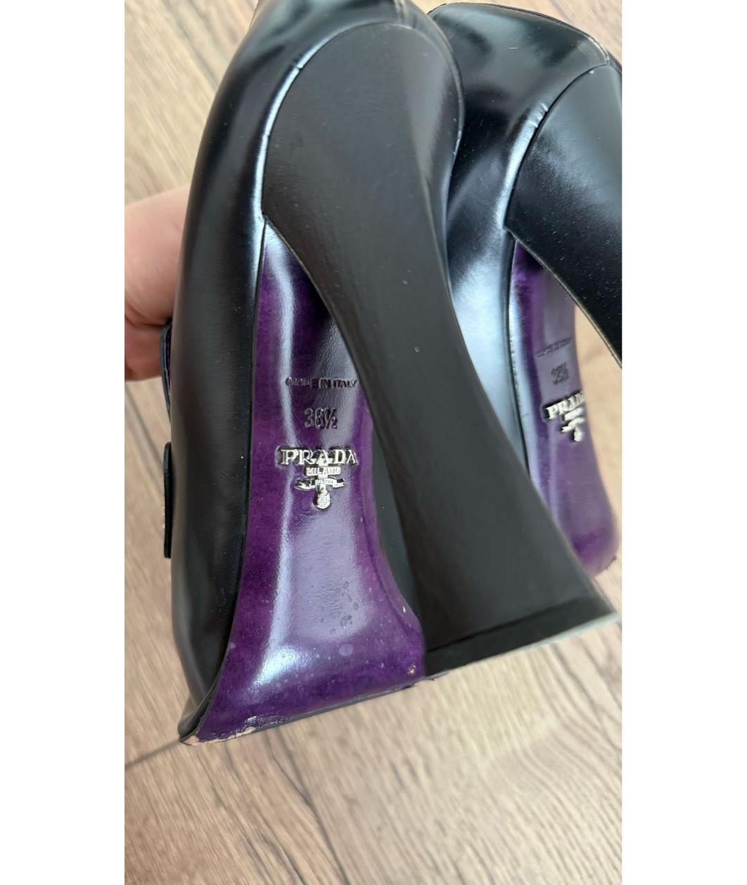 PRADA Черные кожаные лоферы, фото 5