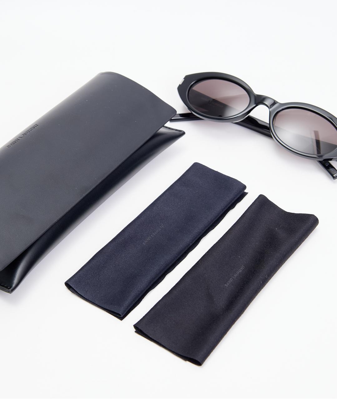SAINT LAURENT Черные пластиковые солнцезащитные очки, фото 6