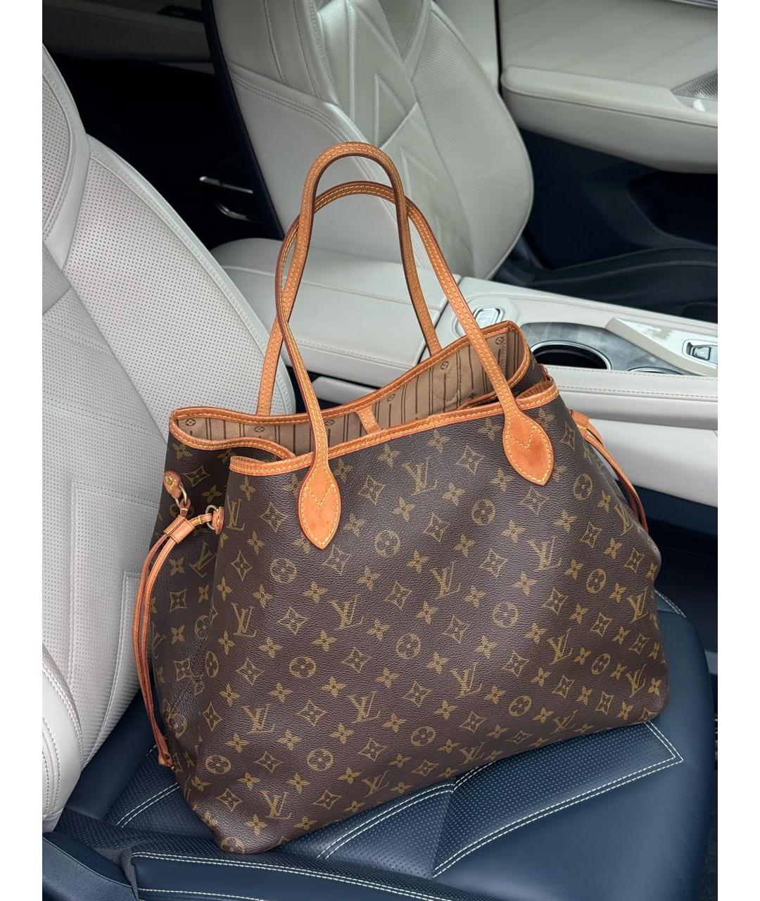 LOUIS VUITTON Коричневая сумка с короткими ручками из искусственной кожи, фото 2