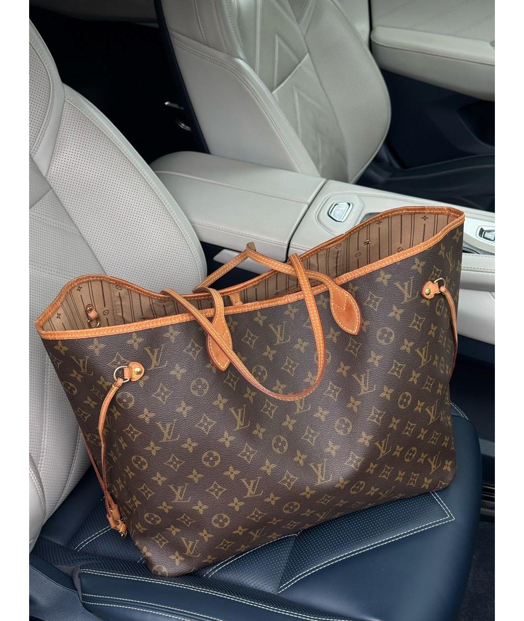 LOUIS VUITTON Коричневая сумка с короткими ручками из искусственной кожи, фото 3