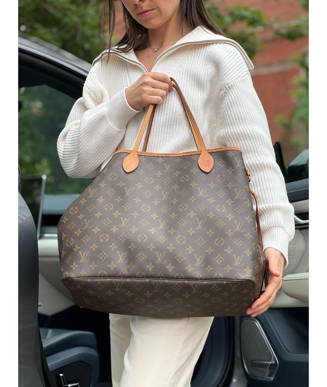 LOUIS VUITTON Коричневая сумка с короткими ручками из искусственной кожи, фото 8