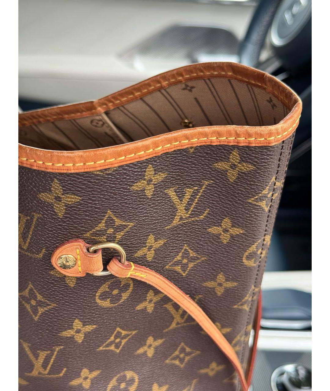 LOUIS VUITTON Коричневая сумка с короткими ручками из искусственной кожи, фото 7