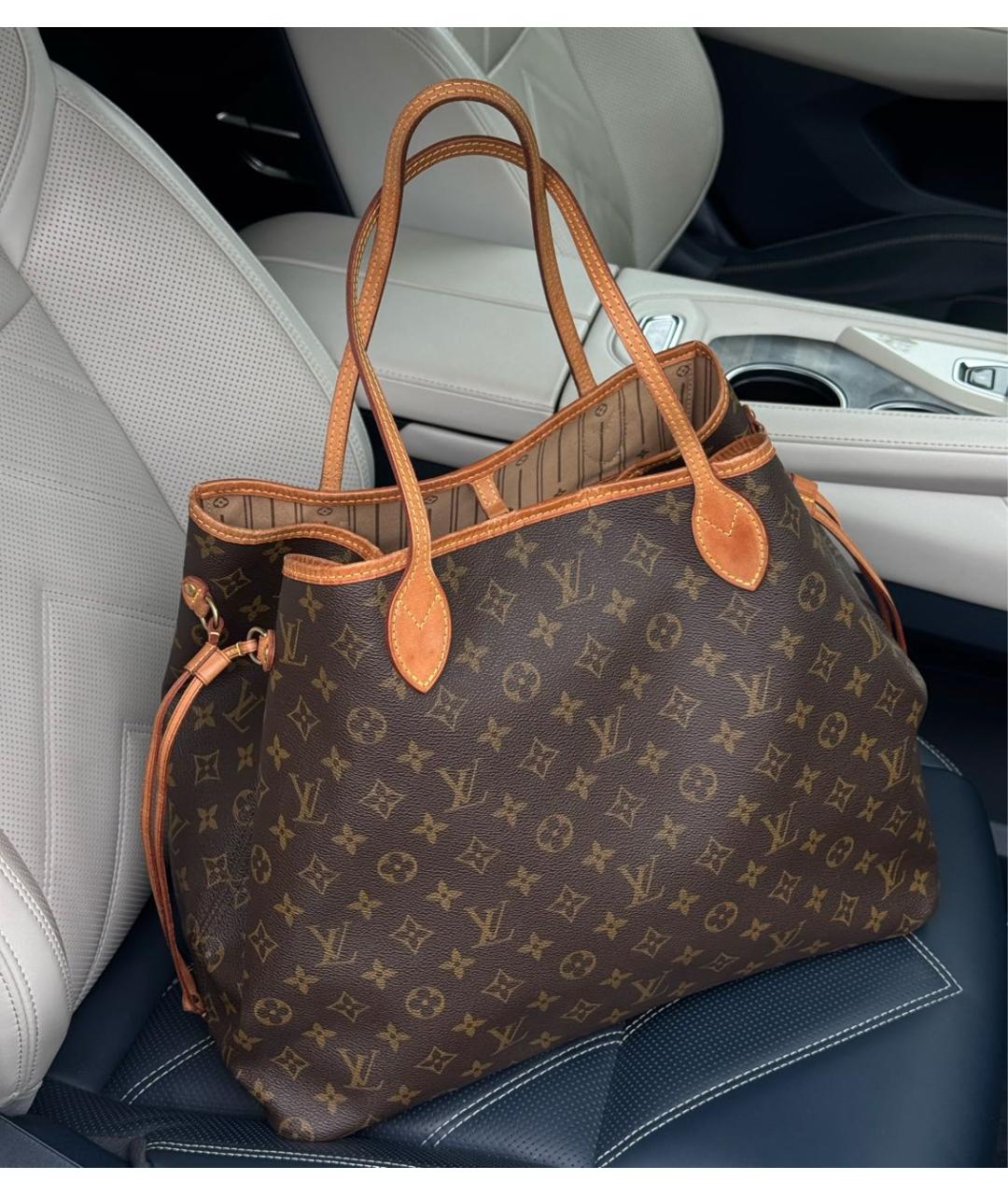 LOUIS VUITTON Коричневая сумка с короткими ручками из искусственной кожи, фото 9