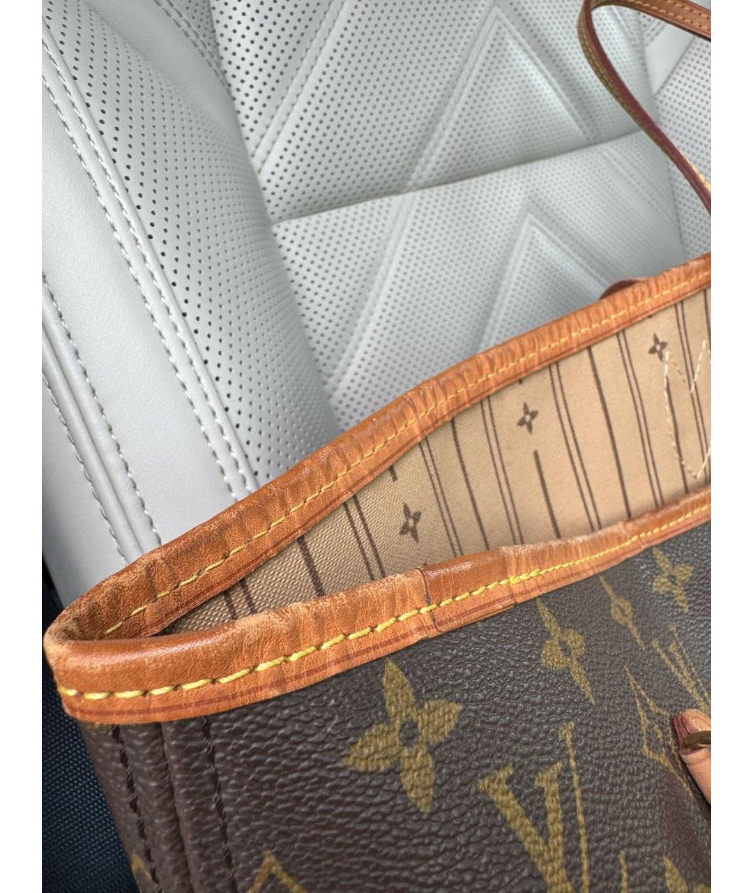 LOUIS VUITTON Коричневая сумка с короткими ручками из искусственной кожи, фото 5