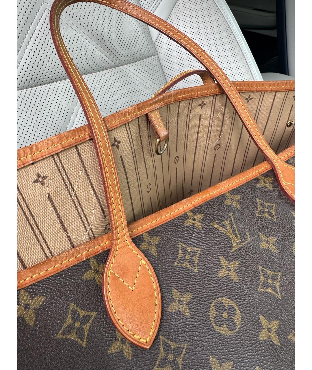 LOUIS VUITTON Коричневая сумка с короткими ручками из искусственной кожи, фото 6