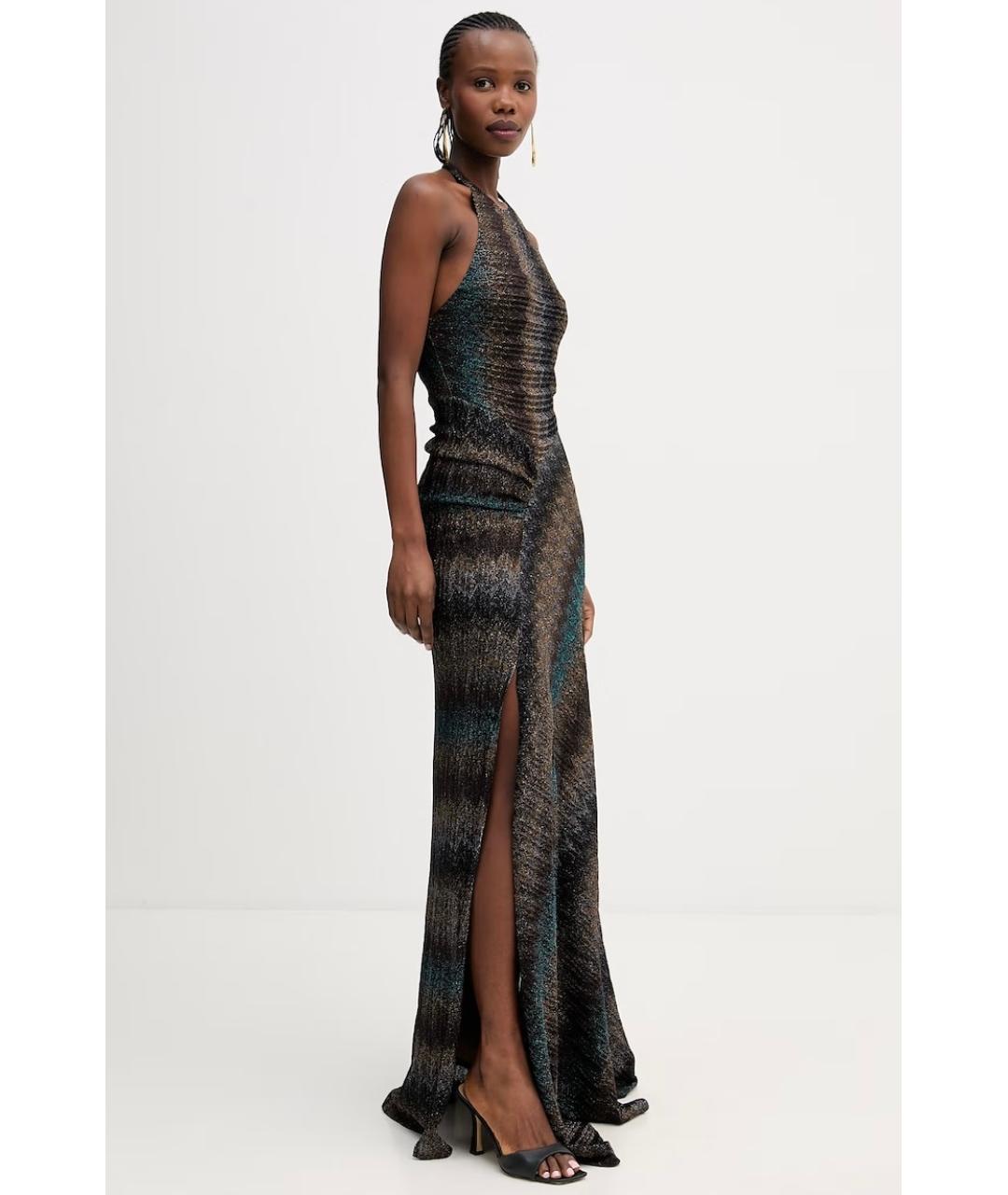 MISSONI Коричневое вискозное коктейльное платье, фото 3
