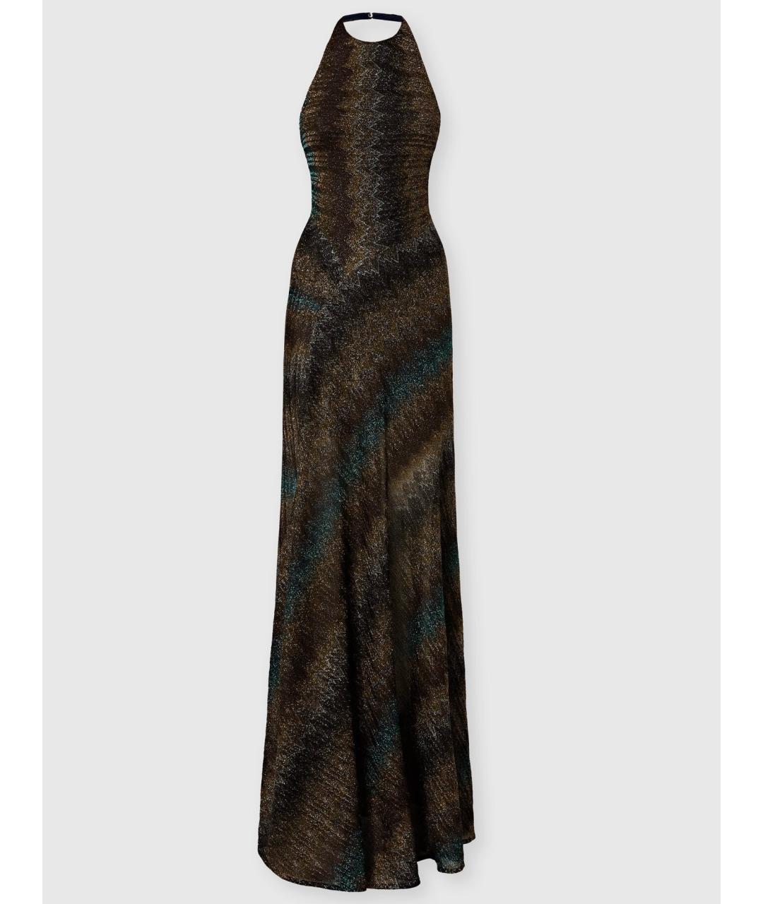 MISSONI Коричневое вискозное коктейльное платье, фото 8