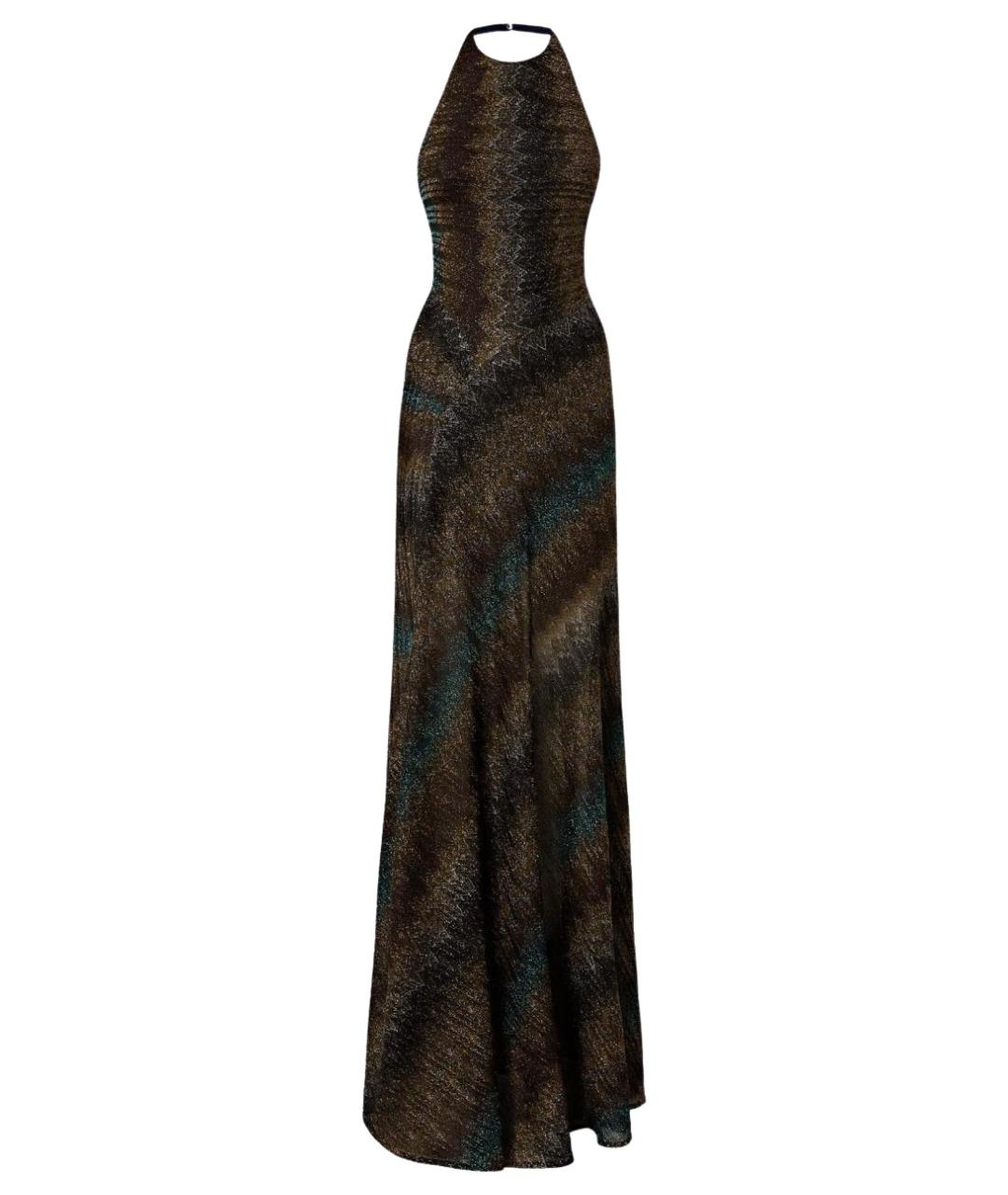 MISSONI Коричневое вискозное коктейльное платье, фото 1