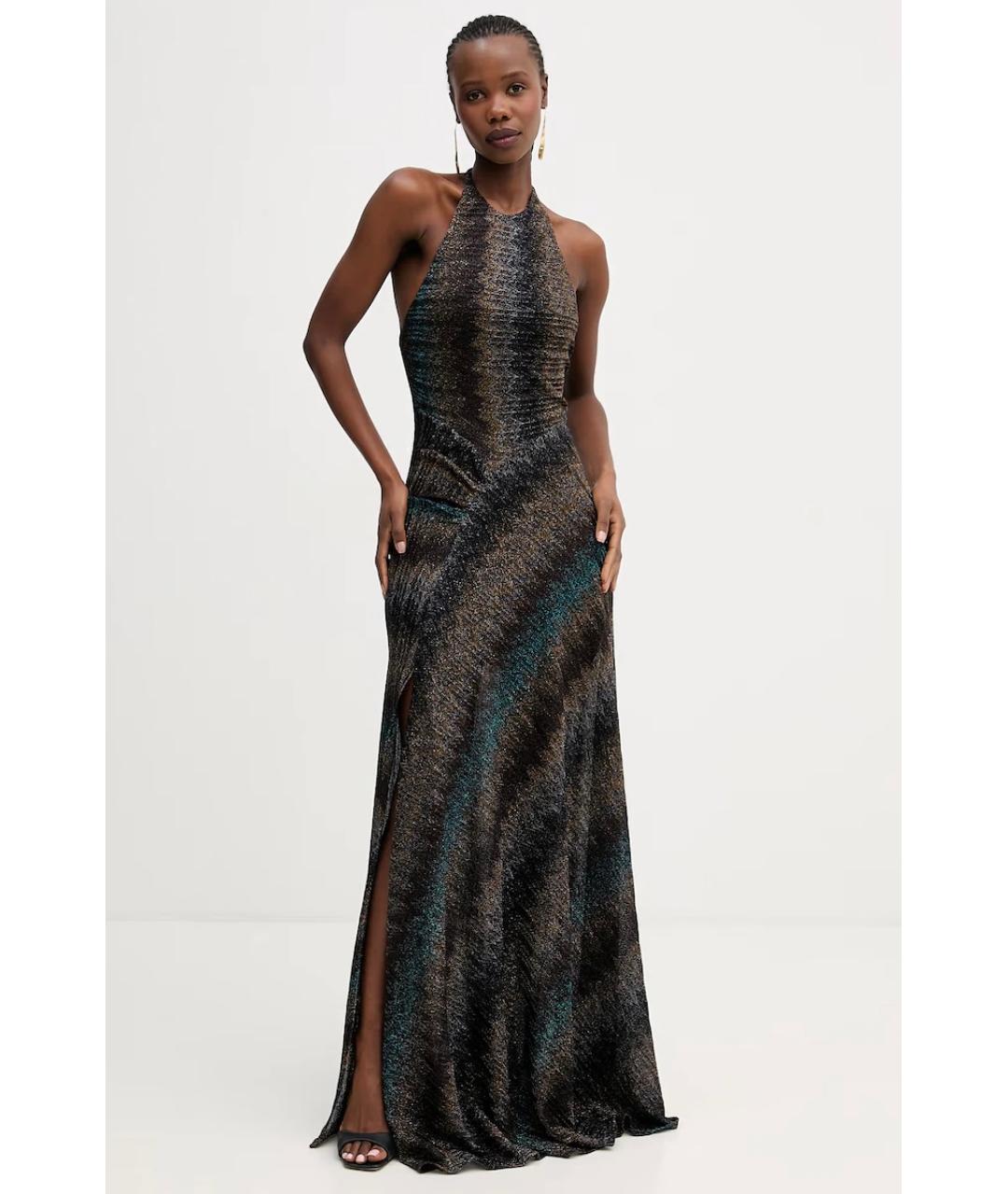 MISSONI Коричневое вискозное коктейльное платье, фото 2