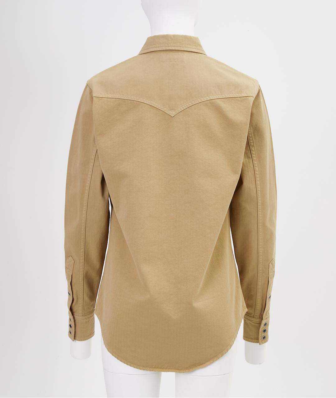 SAINT LAURENT Бежевая хлопковая рубашка, фото 2