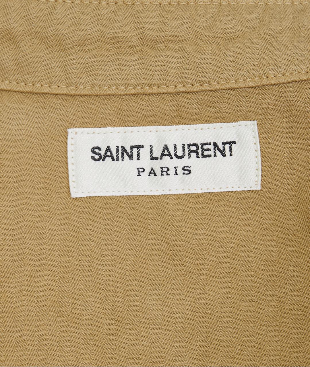 SAINT LAURENT Бежевая хлопковая рубашка, фото 4