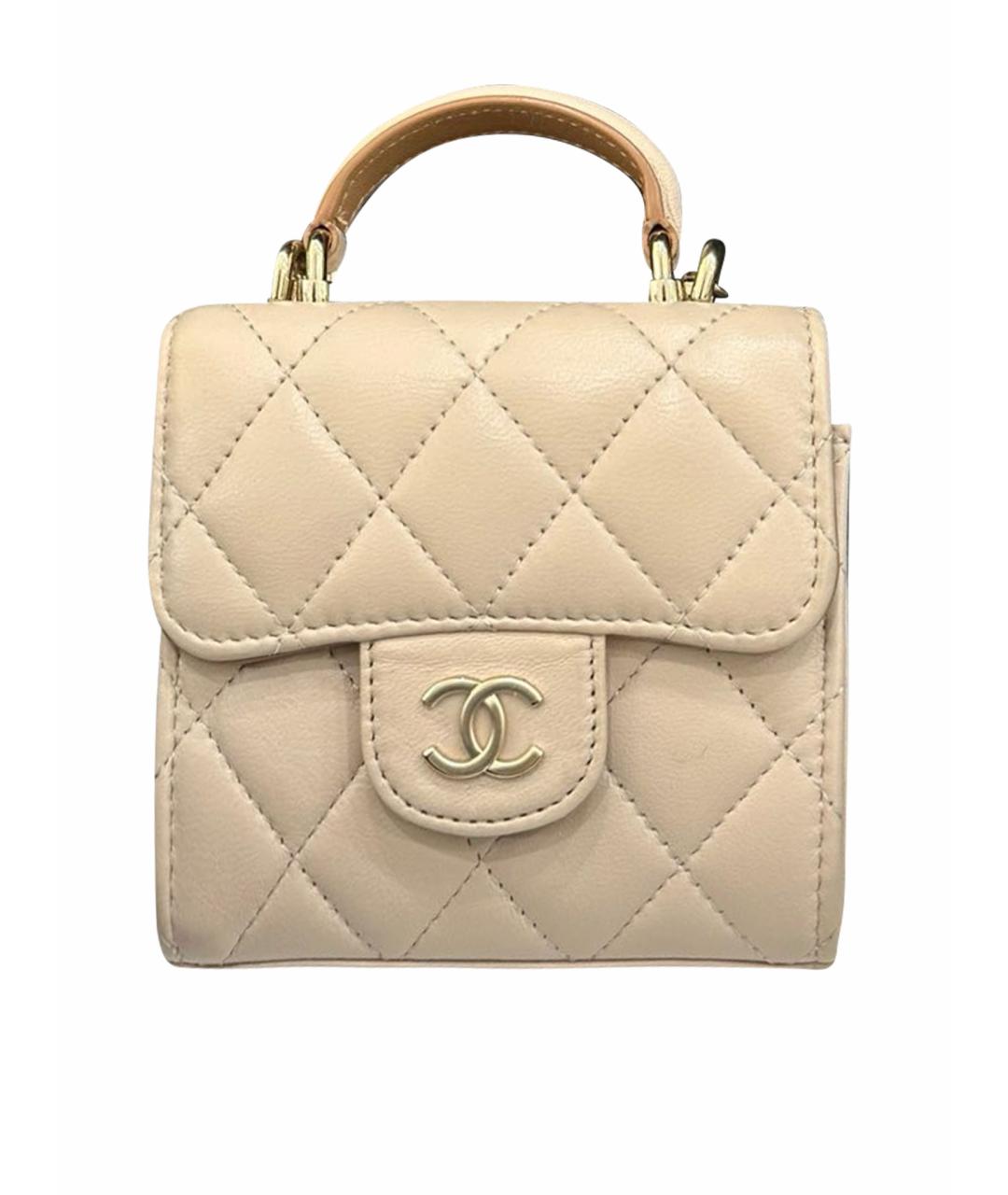 CHANEL Бежевая замшевая сумка через плечо, фото 1