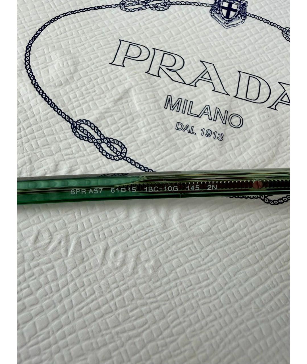 PRADA Зеленые металлические солнцезащитные очки, фото 6