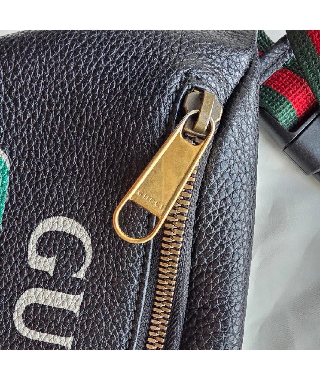 GUCCI Черная кожаная поясная сумка, фото 2