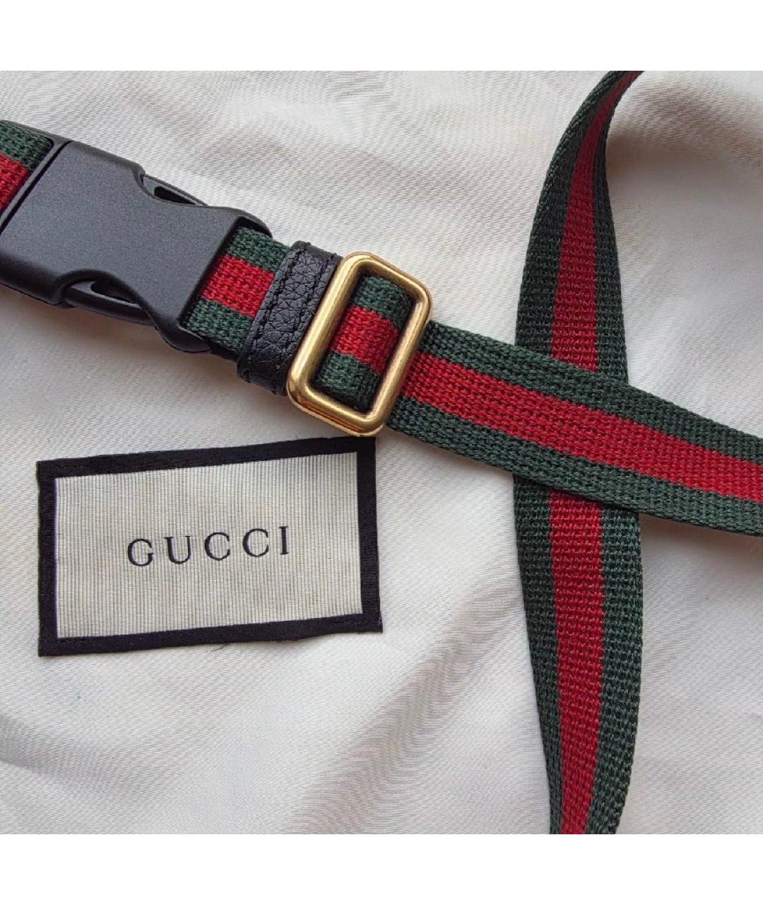 GUCCI Черная кожаная поясная сумка, фото 5