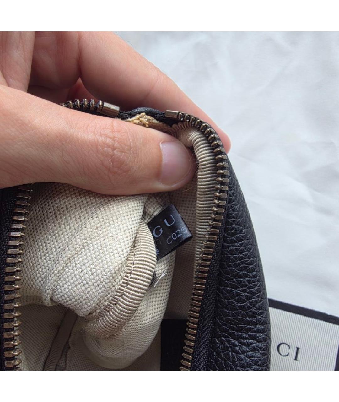 GUCCI Черная кожаная поясная сумка, фото 3