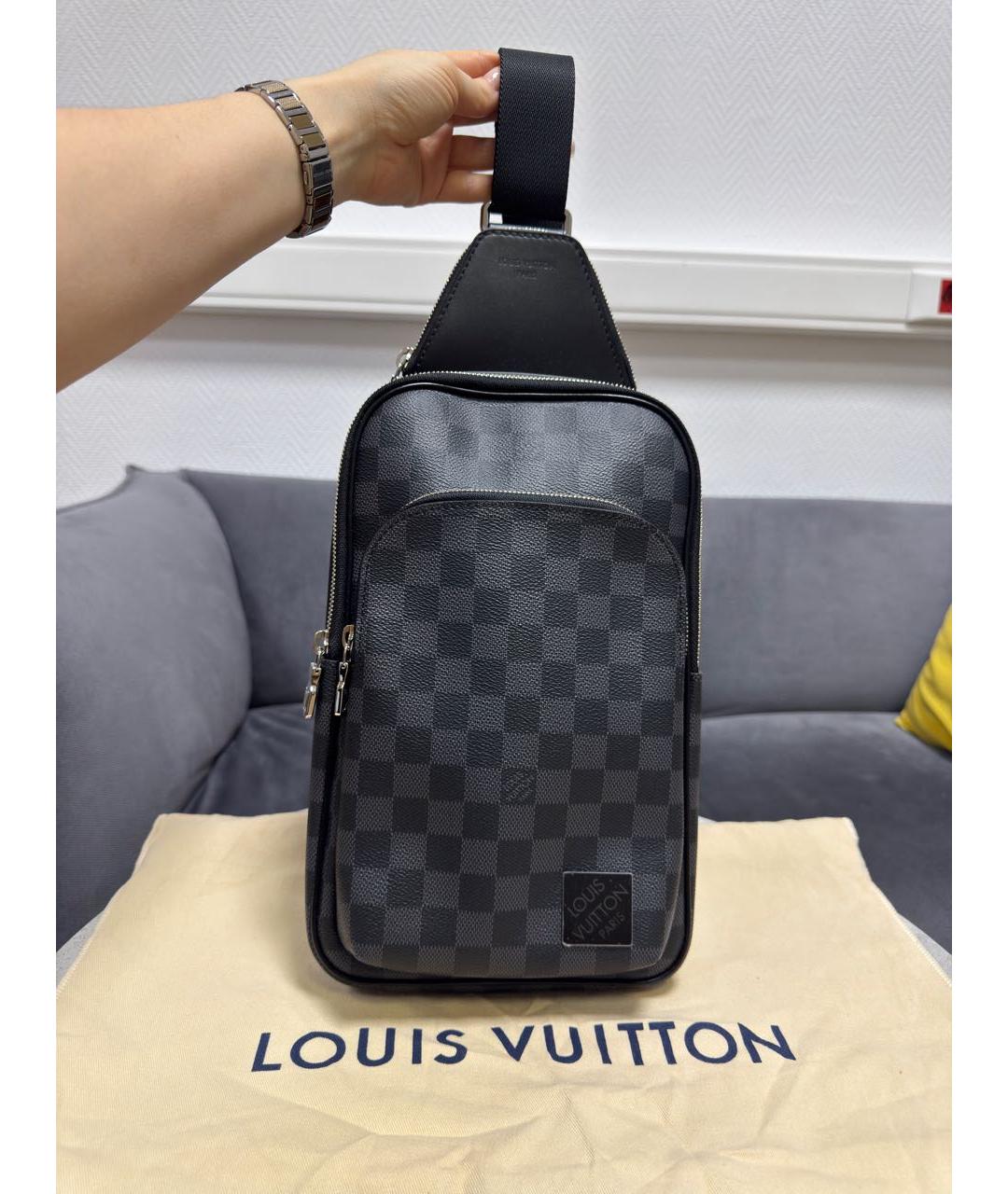 LOUIS VUITTON Серая деним сумка тоут, фото 5