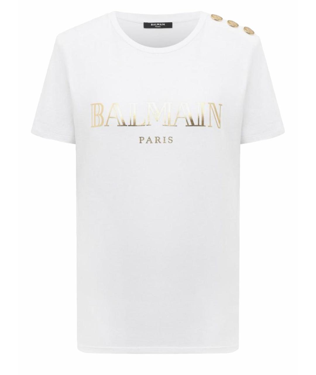 BALMAIN Белая хлопковая футболка, фото 1