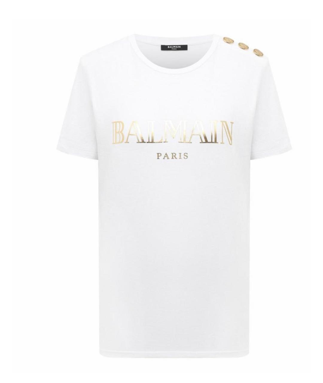 BALMAIN Белая хлопковая футболка, фото 9