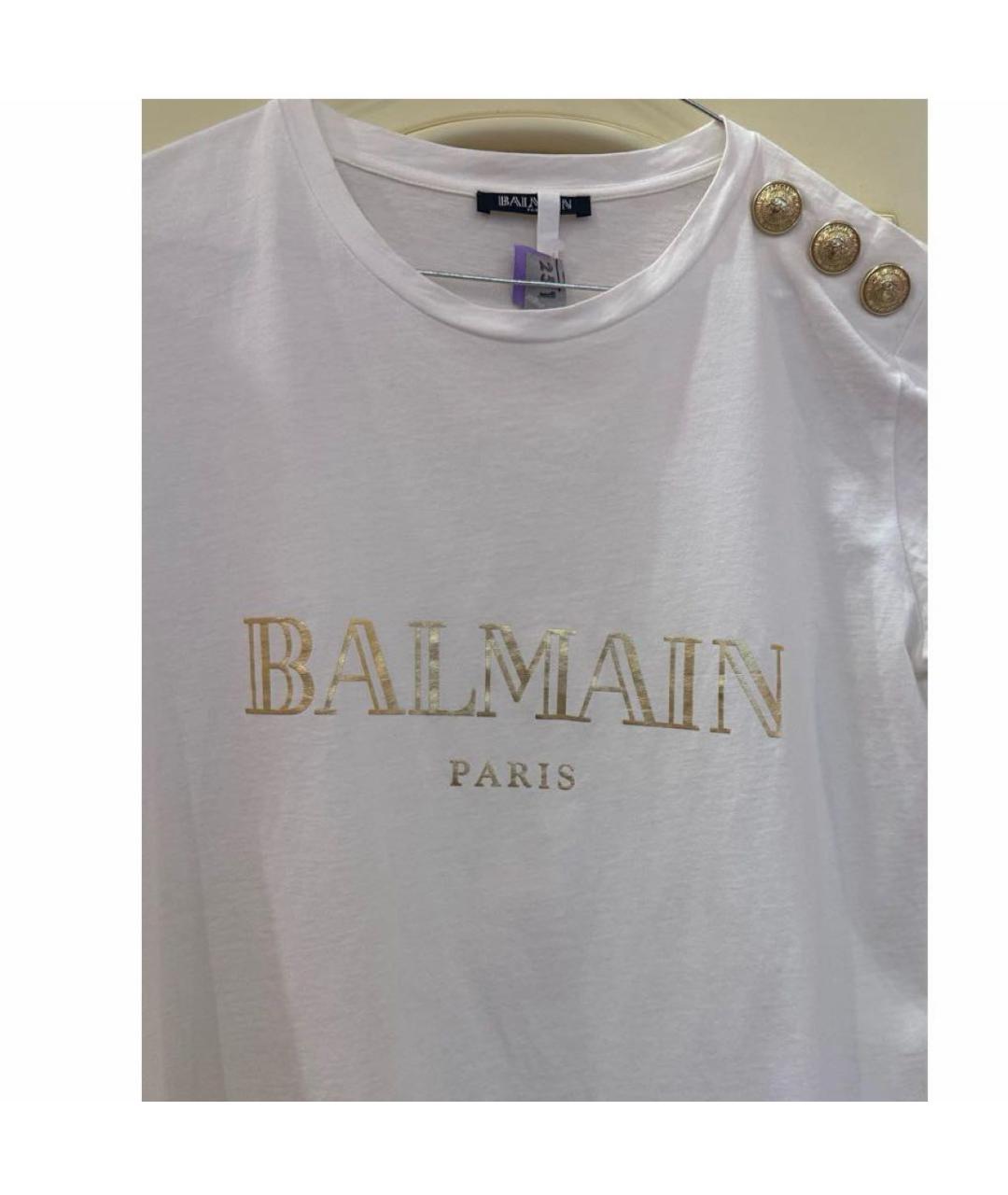 BALMAIN Белая хлопковая футболка, фото 3