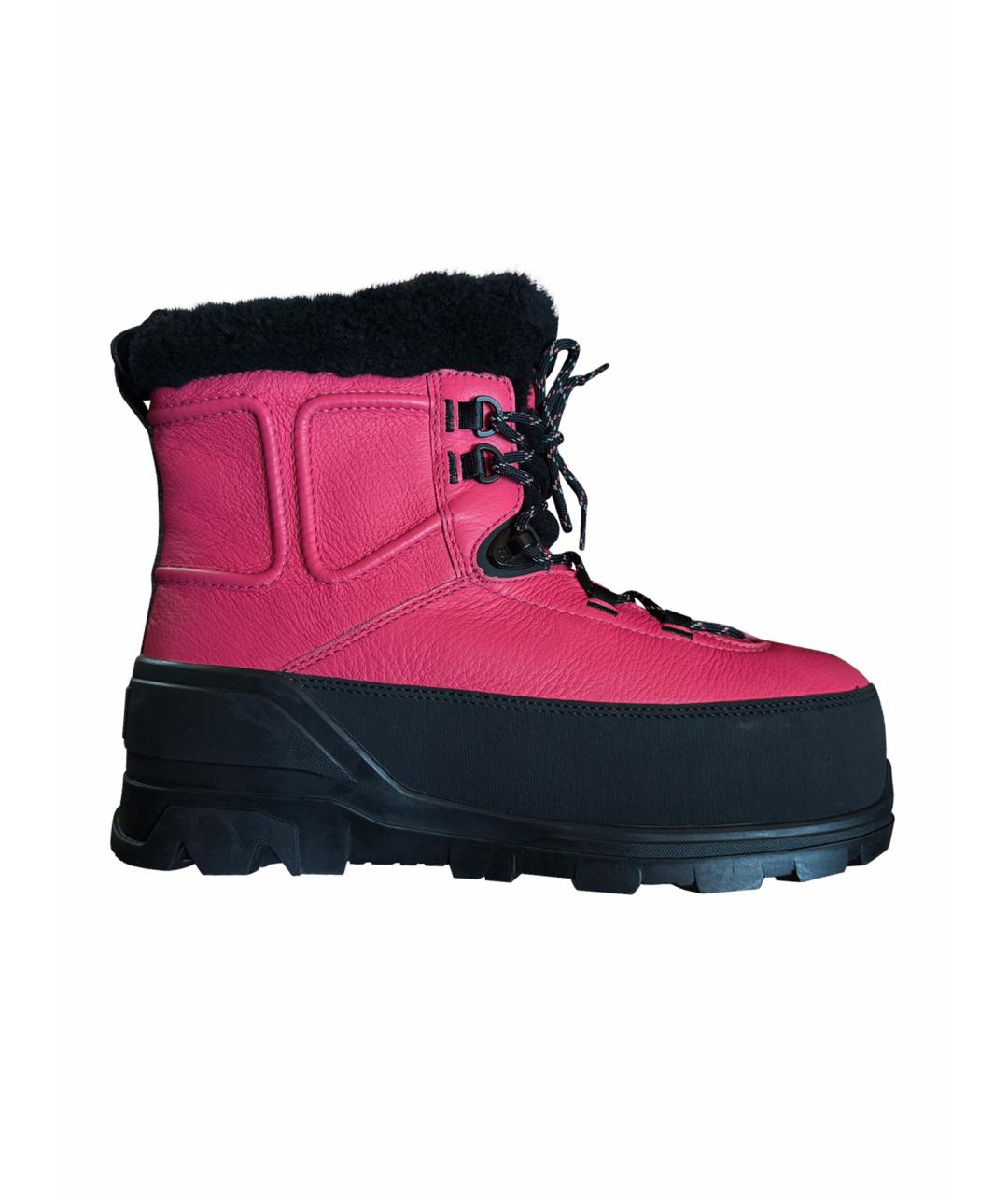 UGG AUSTRALIA Фуксия кожаные ботинки, фото 1