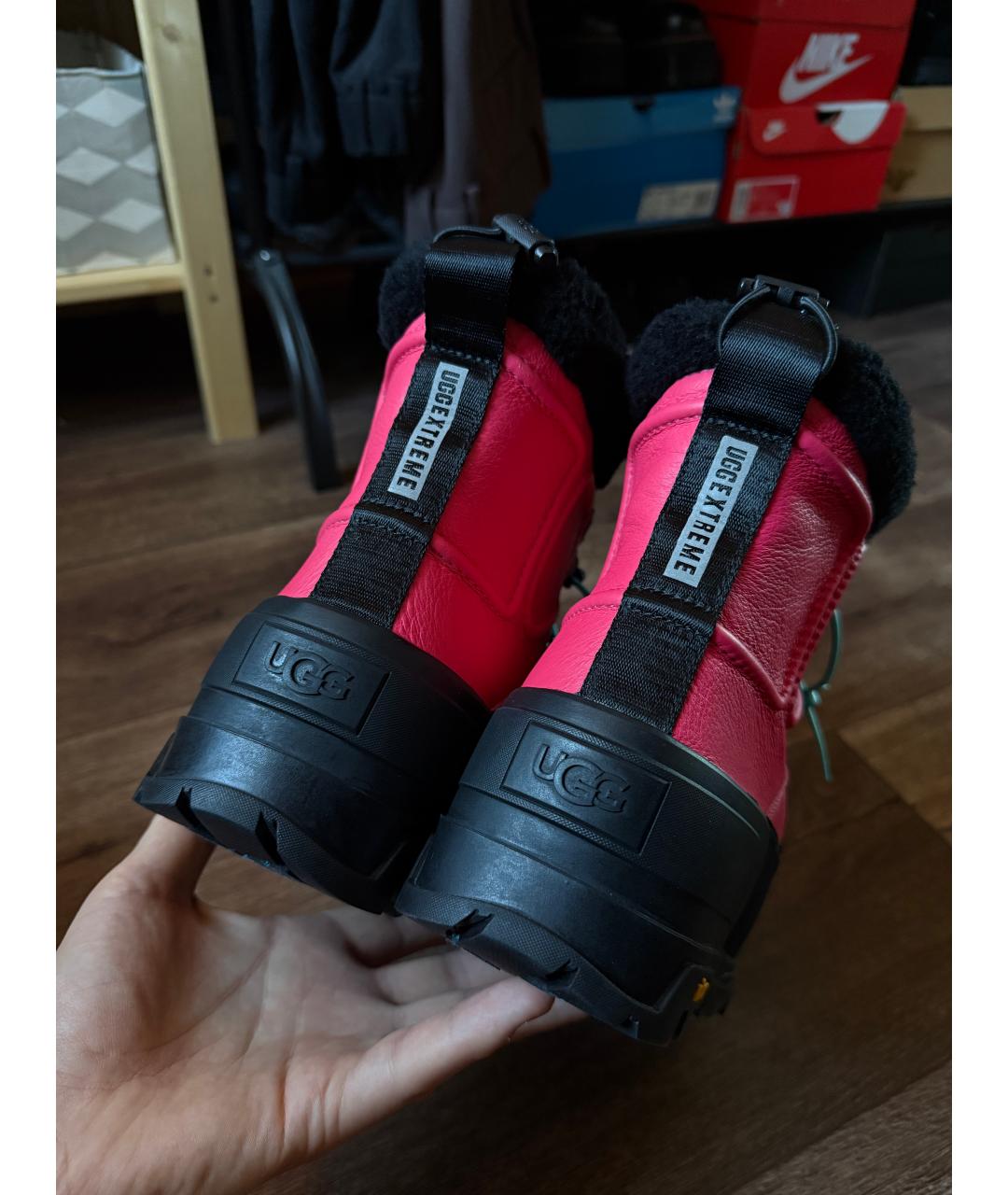 UGG AUSTRALIA Фуксия кожаные ботинки, фото 4